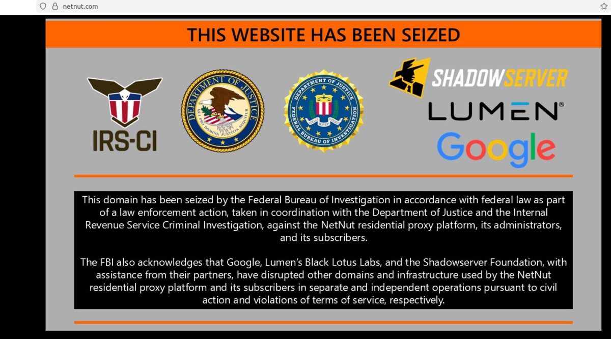 NetNut Seized by the FBI