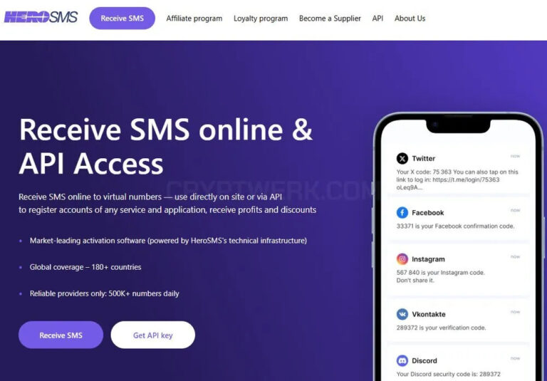 HeroSMS - SMS Verification Services