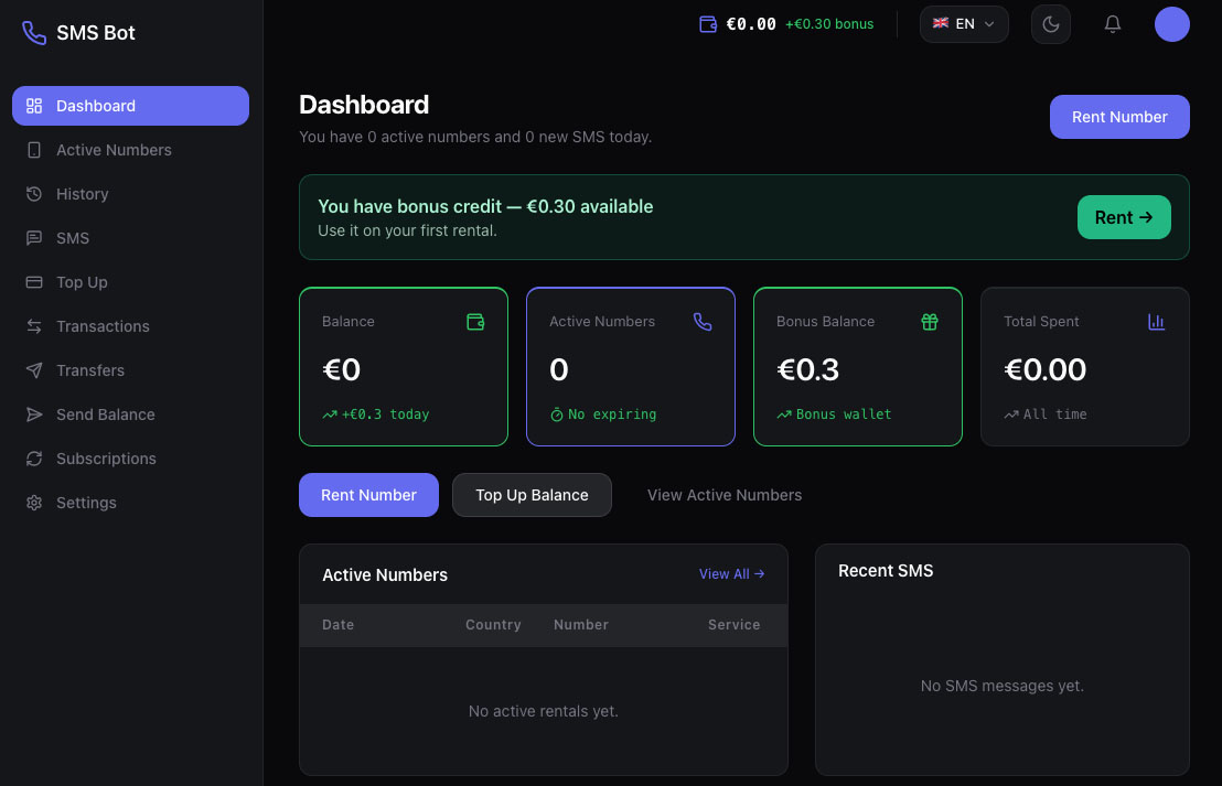 SMS bot web version