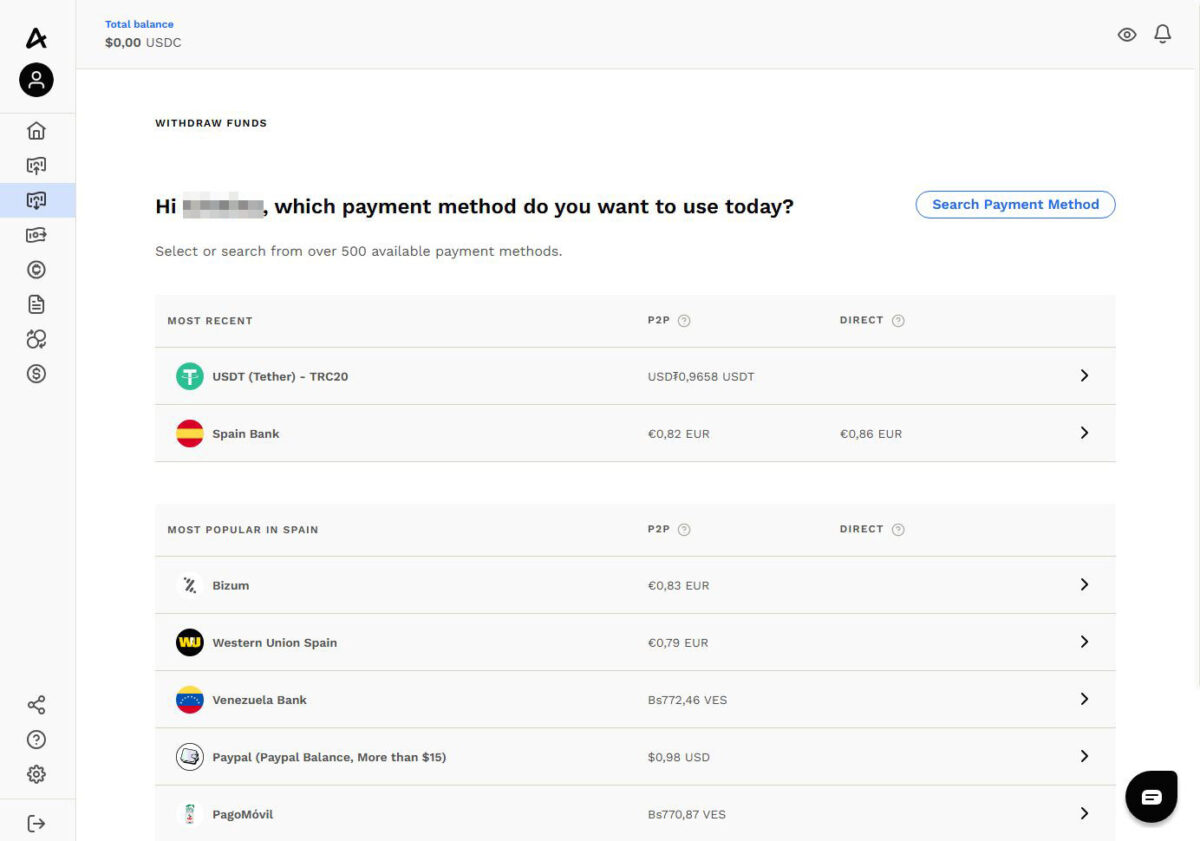 AirTM Withdrawing