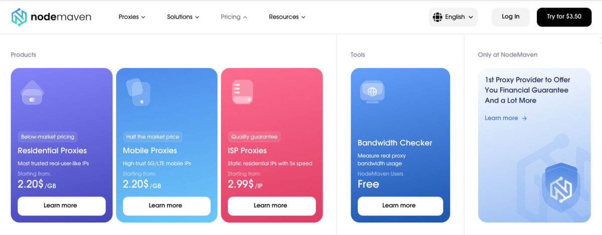 NodeMaven pricing